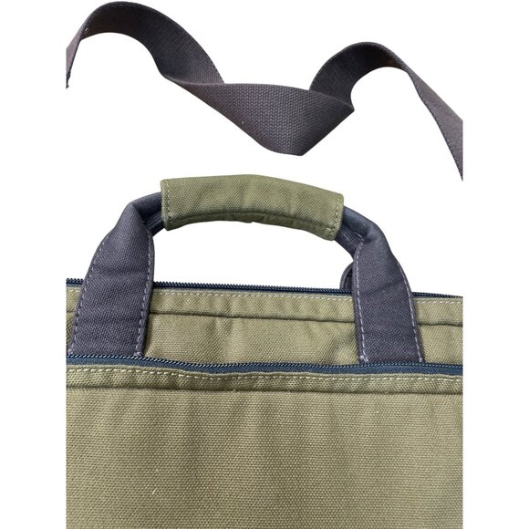 Jack Spade Green Canvas Messenger Laptop Bag With Multiple Compartments SKU 8995 - Picture 3 of 16